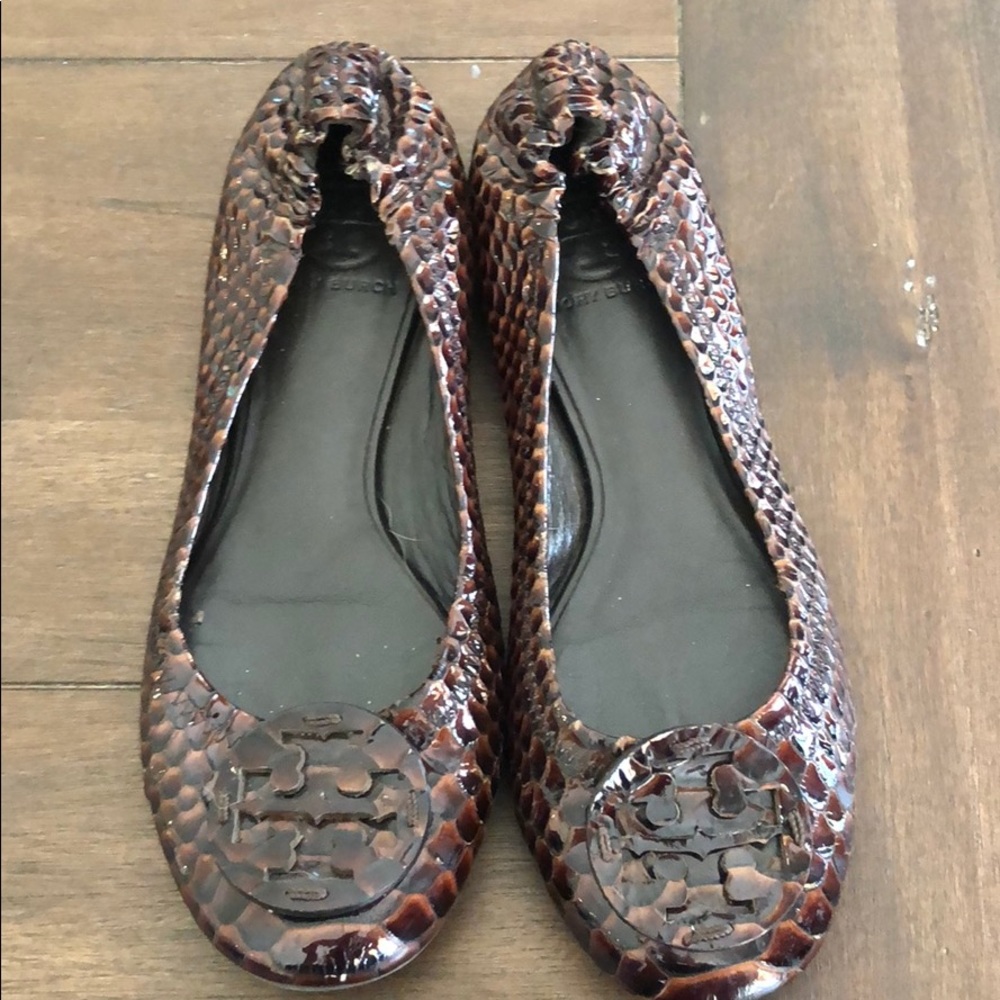 Snakeskin TB flats